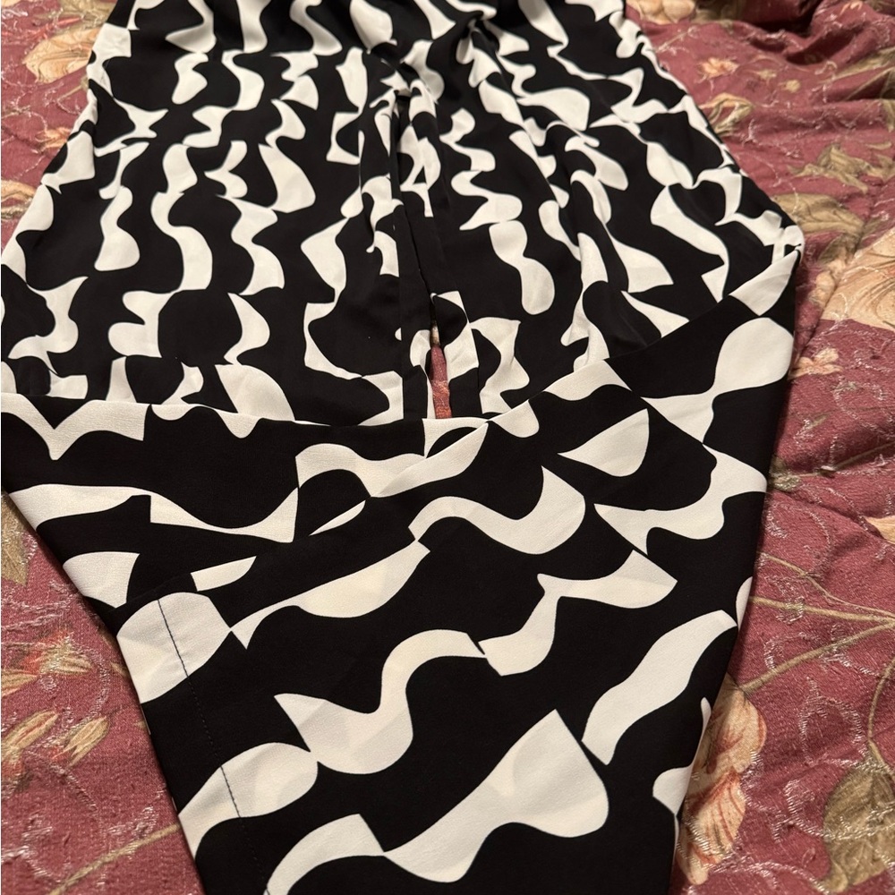 Chic Black and White Ruched Bubble Jumpsuit